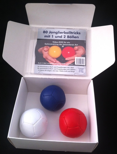 Video-DVD " 80 Jonglierballtricks mit 1 und 2 Bällen" & 3 Jonglier-Fußbälle - Stephan Ehlers