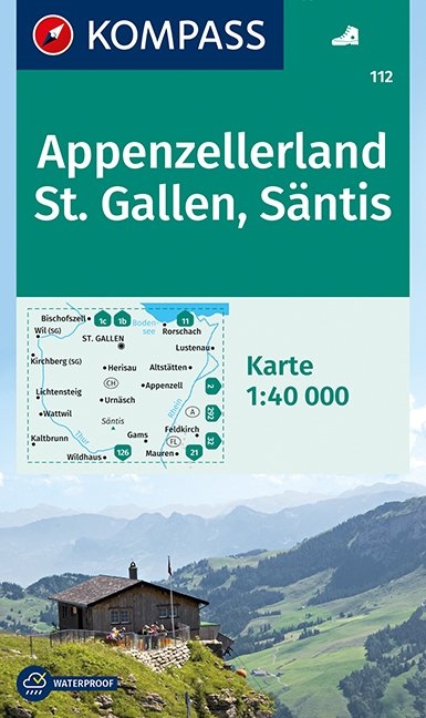 KOMPASS Wanderkarte Appenzellerland, St. Gallen, Säntis - 