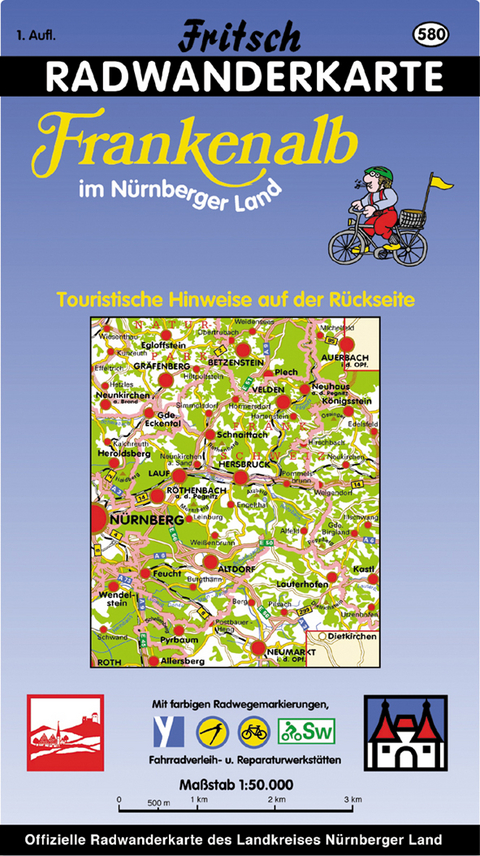 Radwanderkarte Frankenalb im Nürnberger Land