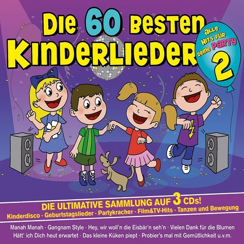 Die 60 besten Kinderlieder für Deine Party, 3 Audio-CDs -  Familie Sonntag