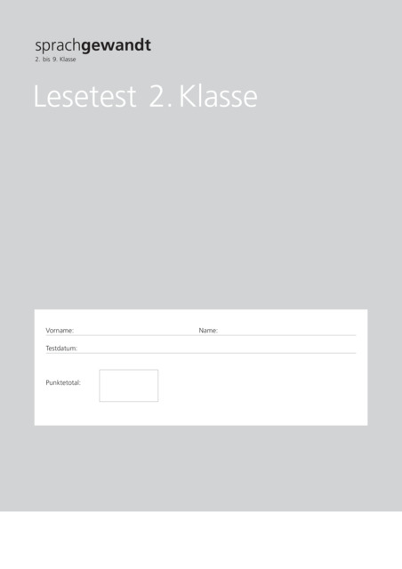 Sprachgewandt 2. bis 9. Klasse, Lesetest 2. Klasse -  Autorenteam