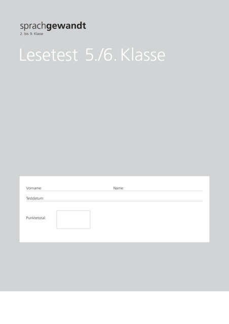 sprachgewandt 2. bis 9. Klasse / Lesetest 5./6. Klasse à 10 Stück -  Autorenteam