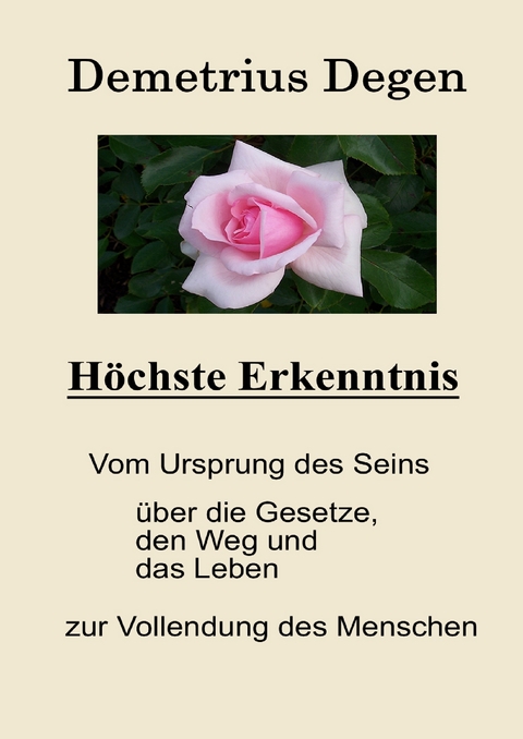 Höchste Erkenntnis -  Demetrius Degen