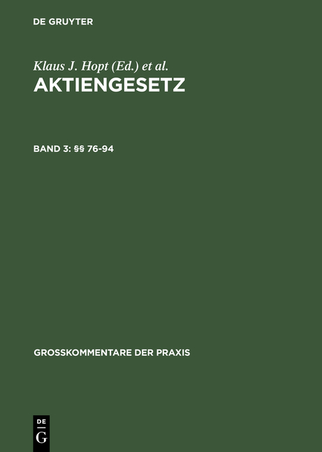 Aktiengesetz / §§ 76-94 - 