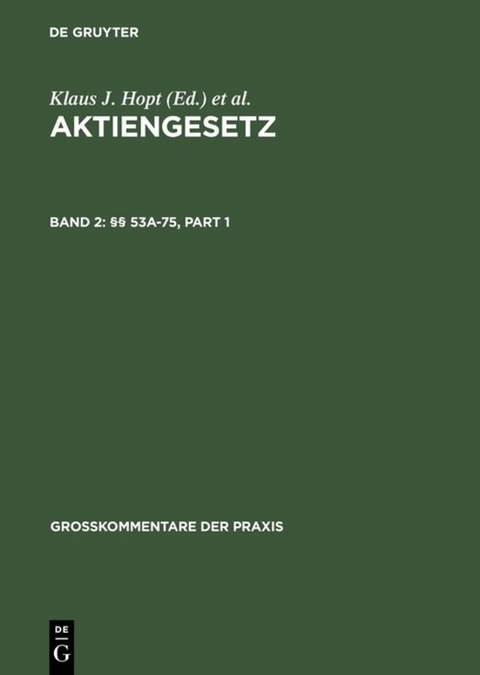 Aktiengesetz / §§ 53a-75 - 