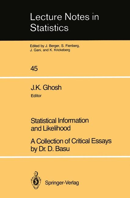 Statistical Information and Likelihood -  D. Basu