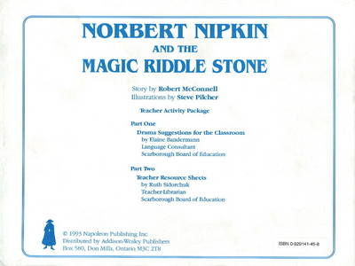 Norbert Nipkin and the Magic Riddle Stone Teachers' Resource Pack - Robert McConnell