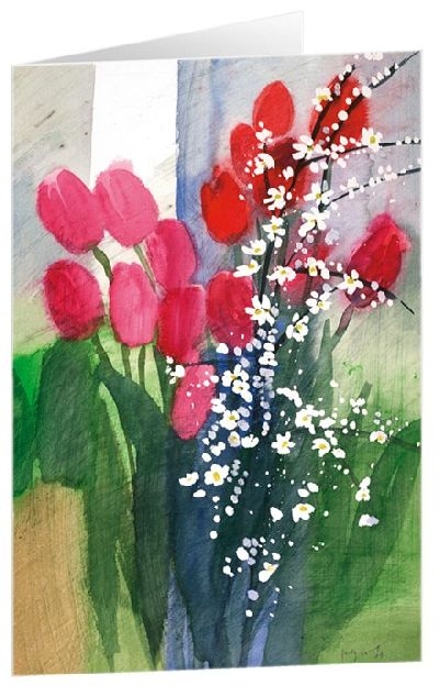 Kunstkarten "Tulpenstrauß 1" - 5 Stück