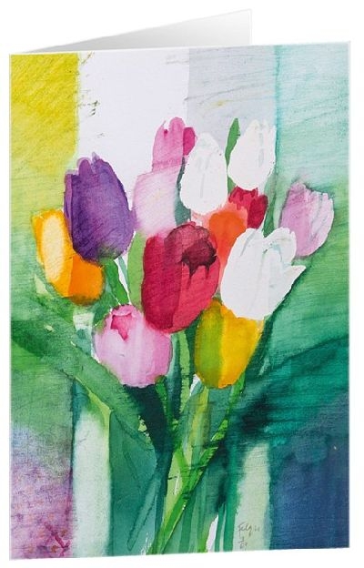 Kunstkarten "Tulpenstrauß 2" - 5 Stück