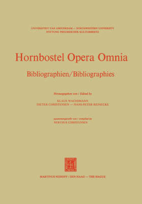 Hornbostel Opera Omnia - 