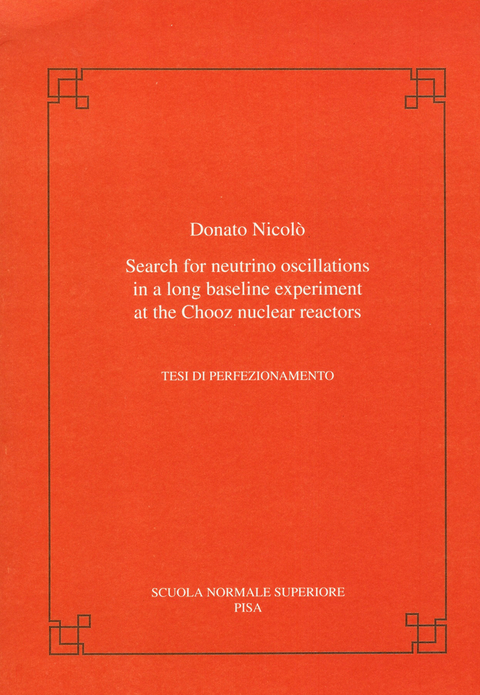 Search for neutrino oscillations in a long baseline experiment at the CHOOZ nuclear reactors - Donato Nicolò