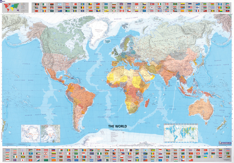 The World - Michelin rolled & tubed wall map Paper -  Michelin