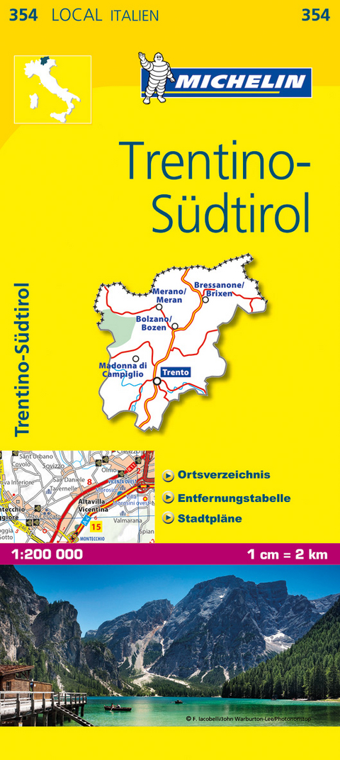 Michelin Karte Trentino-Südtirol. Trentino-Alto Adige