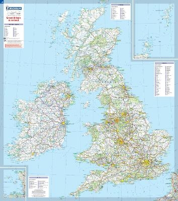 Great Britain & Ireland - Michelin rolled & tubed wall map Encapsulated -  Michelin