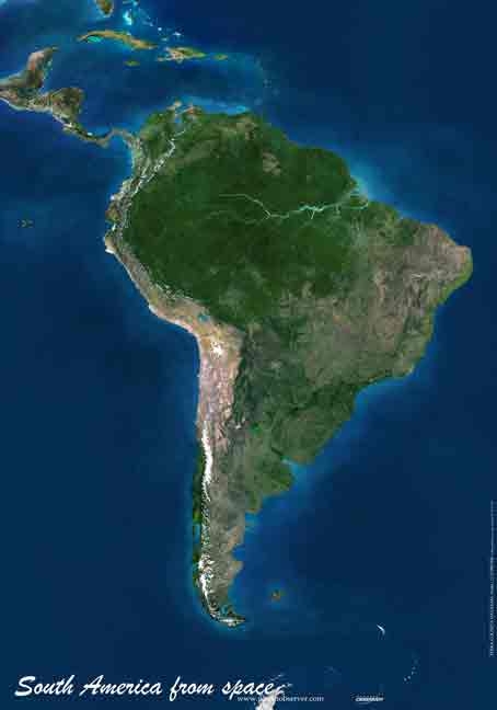 Planet Observer South America from Space, Poster