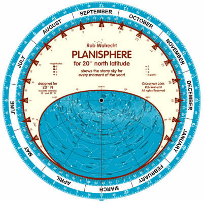 Planisphere for 20 Degrees North Latitude - Rob Walrecht