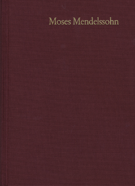 Moses Mendelssohn: Gesammelte Schriften. Jubiläumsausgabe / Band 3,1: Schriften zur Philosophie und Ästhetik III,1 - Moses Mendelssohn