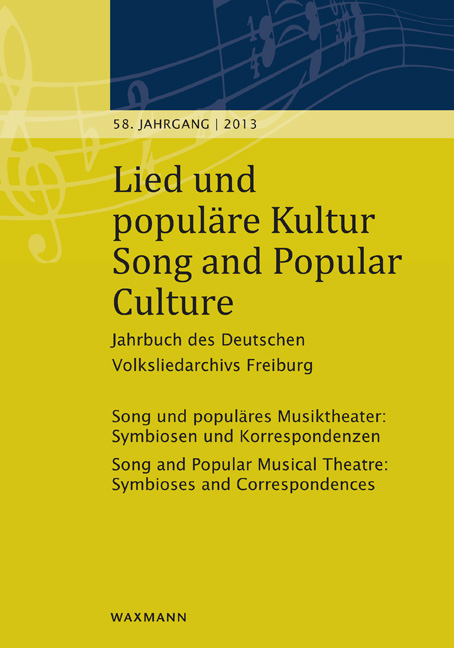 Lied und populäre Kultur – Song and Popular Culture 58 (2013) - 