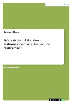 Analyse der Wirksamkeit ausgewählter Nahrungsergänzungsmittel auf die Körperfettreduktion - Lennart Thies