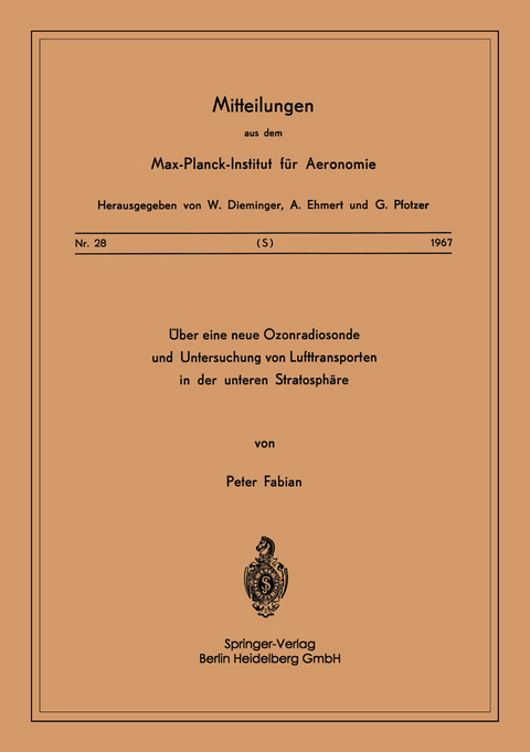 Über eine Neue Ozonradiosonde und Untersuchung von Lufttransporten in der Unteren Stratosphäre - P. Fabian