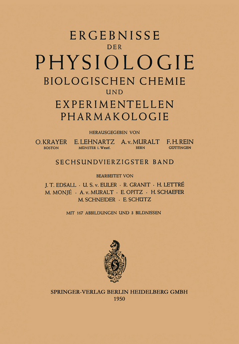 Ergebnisse der Physiologie Biologischen Chemie und Experimentellen Pharmakologie - 