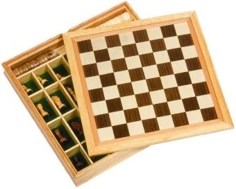 Spiele-Set Schach, Dame und Mühle