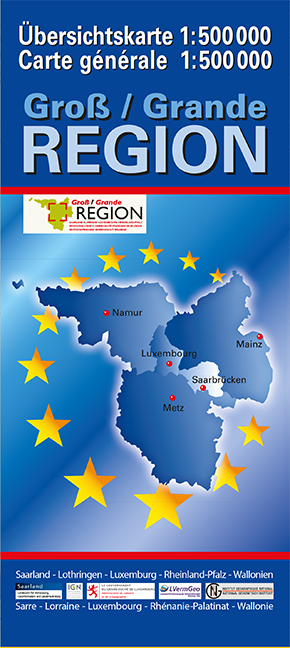 Übersichtskarte der Großregion 1:500000 -  Landesamt für Vermessung und Geobasisinformation Rheinland-Pfalz