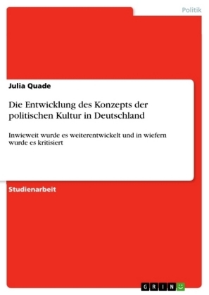 Die Entwicklung des Konzepts der politischen Kultur in Deutschland - Julia Quade