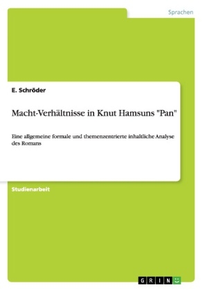 Macht-Verhältnisse in Knut Hamsuns "Pan" - E. Schröder