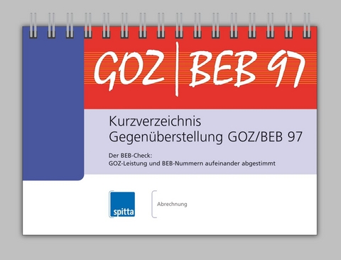 Kurzverzeichnis Gegenüberstellung GOZ/BEB 97 - Uwe Koch