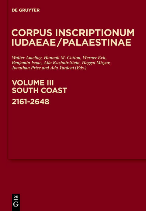 Corpus Inscriptionum Iudaeae/Palaestinae / South Coast: 2161-2648 - 