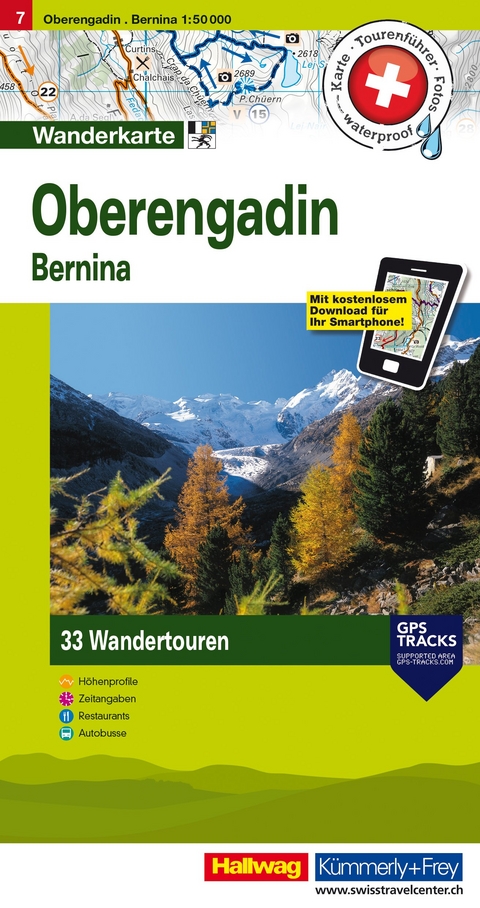 Oberengadin, Bernina Touren-Wanderkarte Nr. 7