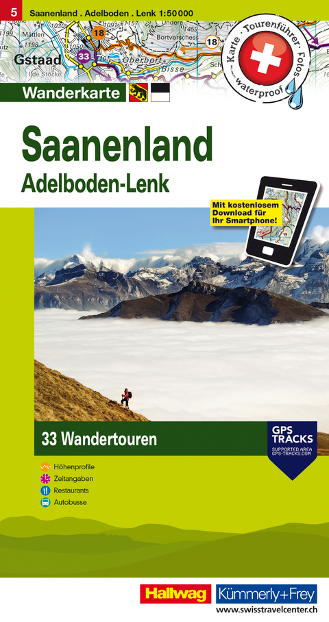 Saanenland Adelboden-Lenk Nr. 05 Touren-Wanderkarte 1:50 000