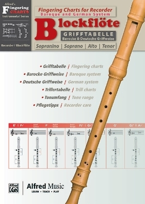 Alfred's Fingering Charts Instrumental Series / Grifftabelle Blockflöte | Fingering Charts Recorder