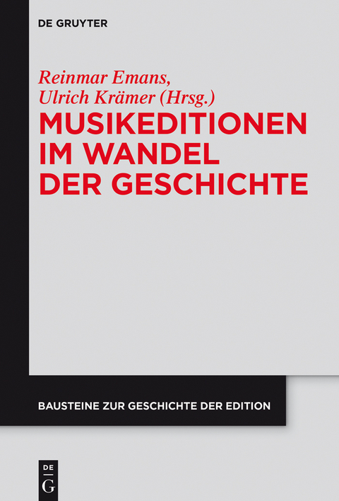 Musikeditionen im Wandel der Geschichte - 