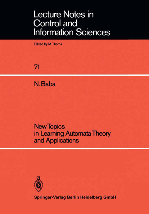 New Topics in Learning Automata Theory and Applications - Norio Baba