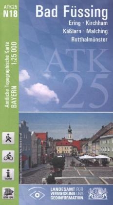 ATK25-N18 Bad Füssing (Amtliche Topographische Karte 1:25000) - Breitband und Vermessung Landesamt für Digitalisierung  Bayern