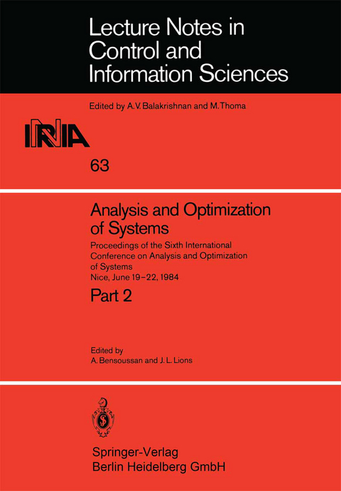 Analysis and Optimization of Systems - 