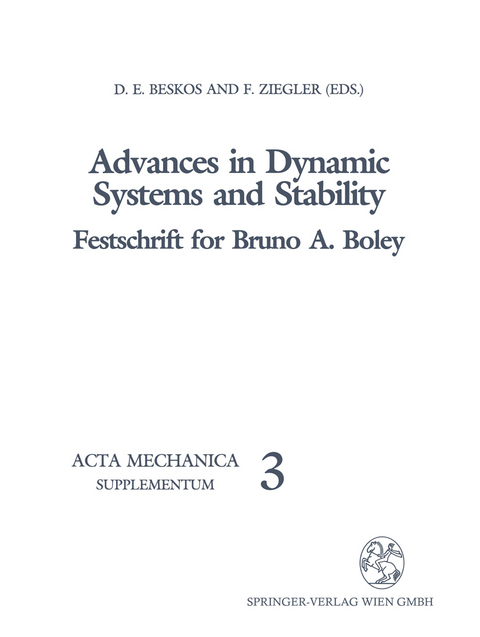 Advances in Dynamic Systems and Stability - 