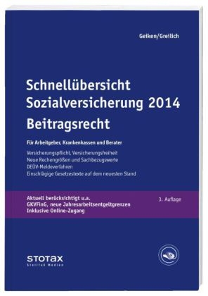 Schnellübersicht Sozialversicherung 2014 - Beitragsrecht - Werner Greilich, Manfred Geiken