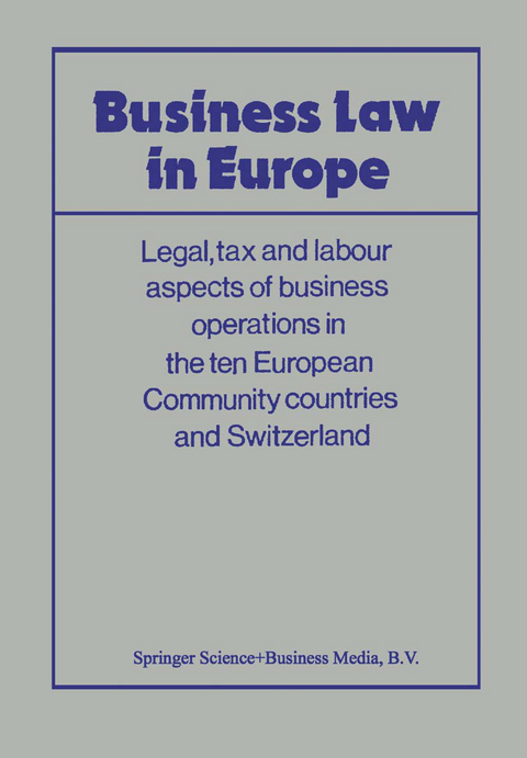 Business Law in Europe -  Association Europpeene D'etudes Juridiques et Fisc