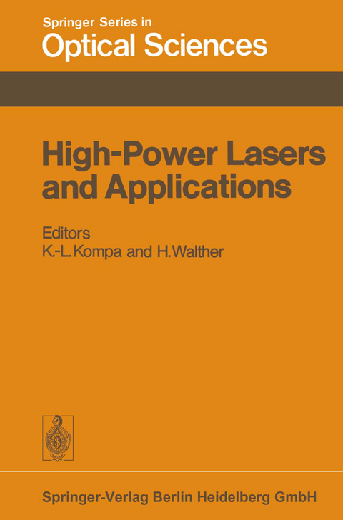 High-Power Lasers and Applications - 