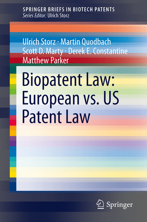 Biopatent Law: European vs. US Patent Law - Ulrich Storz, Martin Quodbach, Scott D. Marty, Derek E. Constantine, Matthew Parker