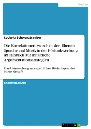 Die Korrelationen zwischen den Ebenen Sprache und Musik in der Hörfunkwerbung im Hinblick auf inhaltliche Argumentationsstrategien - Ludwig Schwarztrauber