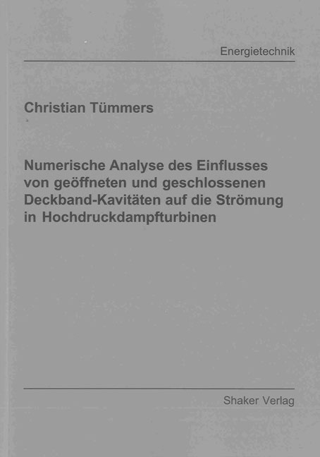 Numerische Analyse des Einflusses von geöffneten und geschlossenen Deckband-Kavitäten auf die Strömung in Hochdruckdampfturbinen - Christian Tümmers