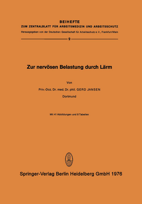 Zur Nervösen Belastung Durch Lärm - G. Jansen