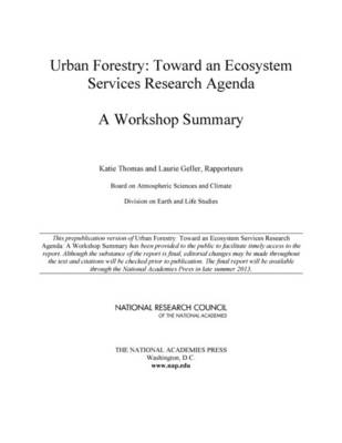 Urban Forestry -  Board on Atmospheric Sciences &  Climate,  Division on Earth and Life Studies,  National Research Council