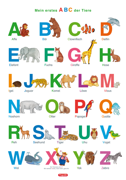 Fragenbär-Lernposter: Mein erstes ABC der Tiere (in der Schulbuch-Druckschrift) L 70 x 100 cm - Bengt Fels