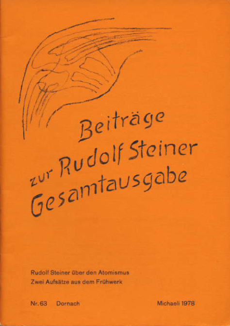 Beiträge zur Rudolf Steiner Gesamtausgabe, Heft 63 - 