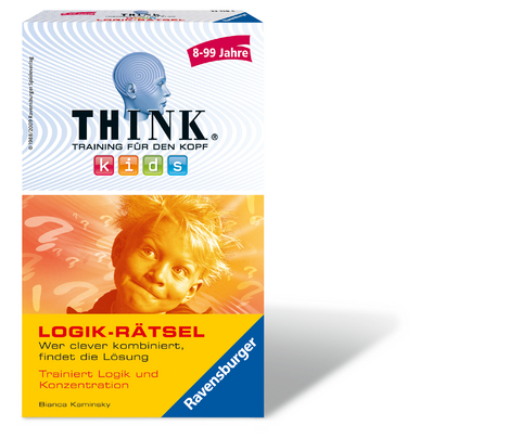 Ravensburger 23294 - Think Kids Logik-Rätsel, Mitbringspiel für 1 Spieler, ab 8-99 Jahren, kompaktes Format, Reisespiel, Rätselspaß - Bianca Kaminsky